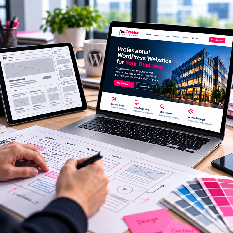 WordPress website design and development planning by NetCreater